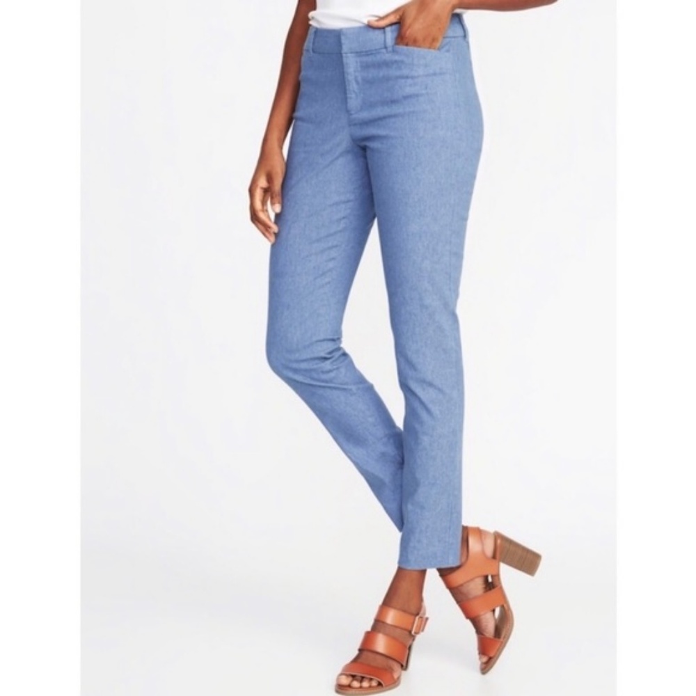 Old Navy Pixie Pant Chambray Blue Linen